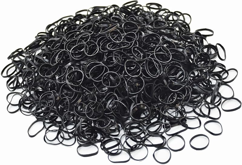 TONGTLETECH Mini Hair Rubber Bands 500 Black Soft Elastic Braiding Ties