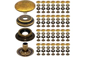 MEGOTO 27Sets 15mm Stainless Steel Fastener Snap Press Stud Button Kits for Coats Bags Leathers Marine Boat Canvas Silver Line 24 Bronze