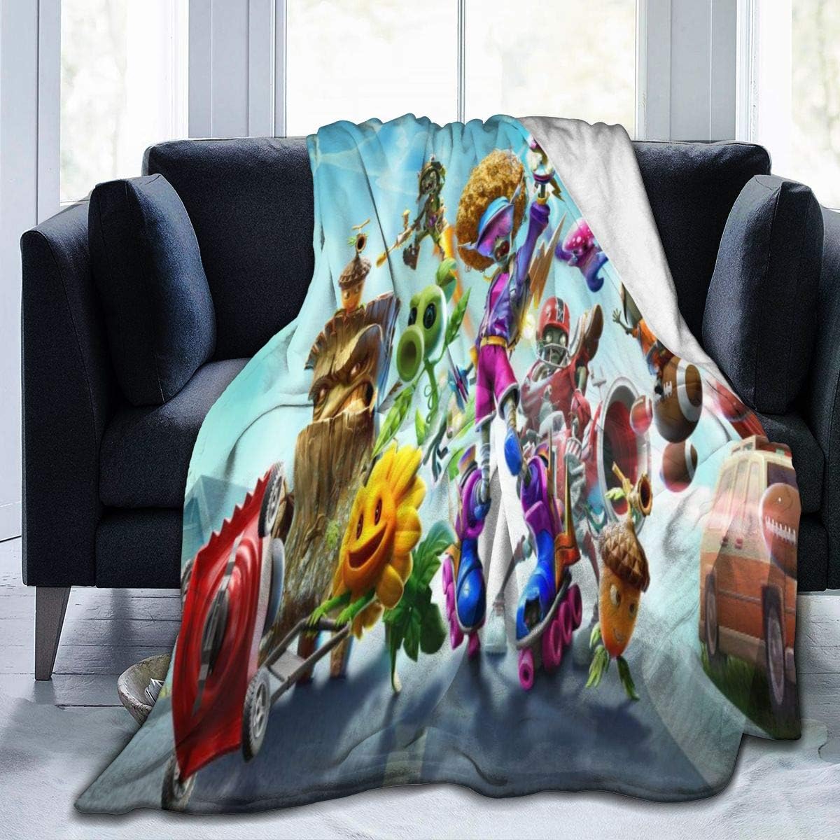 Net Method Plants Vs. Zombies Flannel Blanket Super Soft and Comfortable Fuzzy Luxury Warm Plush Microfiber Blanket Suitable for Bed Sofa Travel Four Seasons Blanket -50"" x40