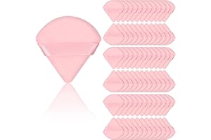 Colovis 48 PCS Powder Puff, Face Soft Makeup Sponge, Velour Triangle Powder Puff for Foundation, Makeup Puff Setting Makeup for Loose Powder, Beauty Tools(Pink)