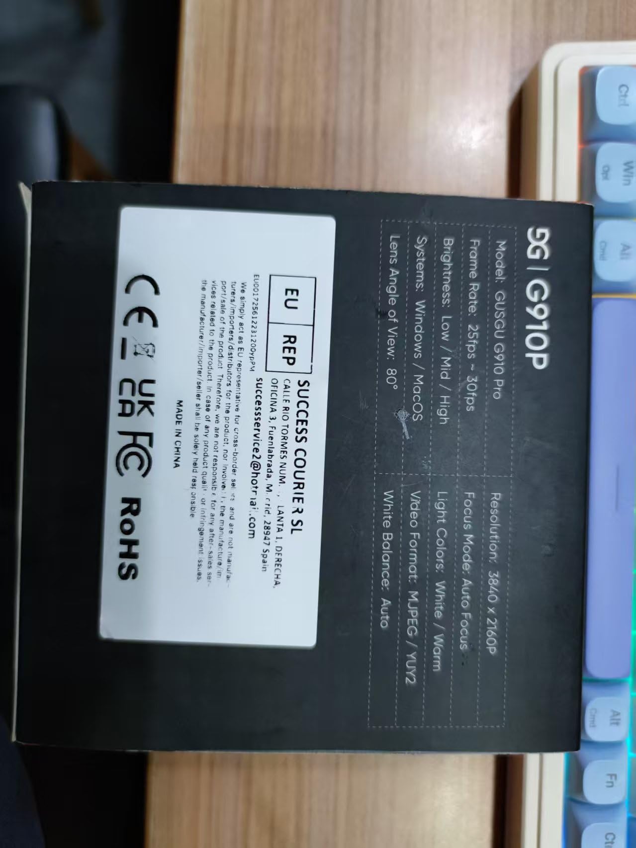 GUSGU G910 2K Quad HD Webcam for PC, with Microphone & Light & Privacy Cover, Web Camera for Desktop Computer/Laptop/MacBook, USB Streaming Camera