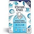 Cleancult Toilet Bowl Cleaner Sheets - Dissolvable, Septic Safe, Effective Cleaning, Removes Stains & Rings, Cleans & Deodorizes - 32 Uses - Sea Spray Scent - Plastic-Free Packaging