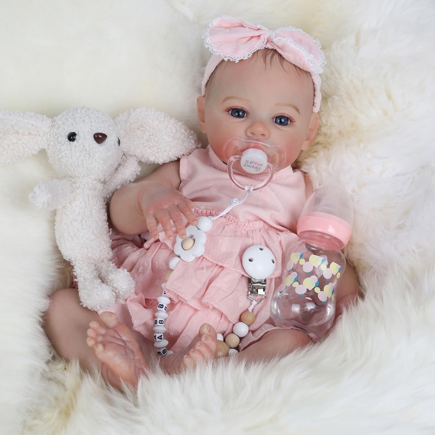 Realistic Reborn Dolls Girl - 18 Inch Lifelike Newborn Eyes Open Doll Real Life with Soft Weighted Body, Advanced Painted Gift Set for Kids Age 3+…
