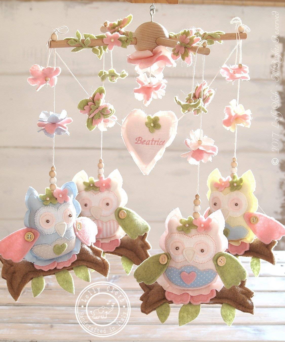 Owl Baby Crib Mobile, Personalized Baby 