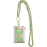 Lilly Pulitzer Lanyard with Zipper and ID Window for Women, Cute Badge Holder for Teacher/Nurse, Lime Feeling Good