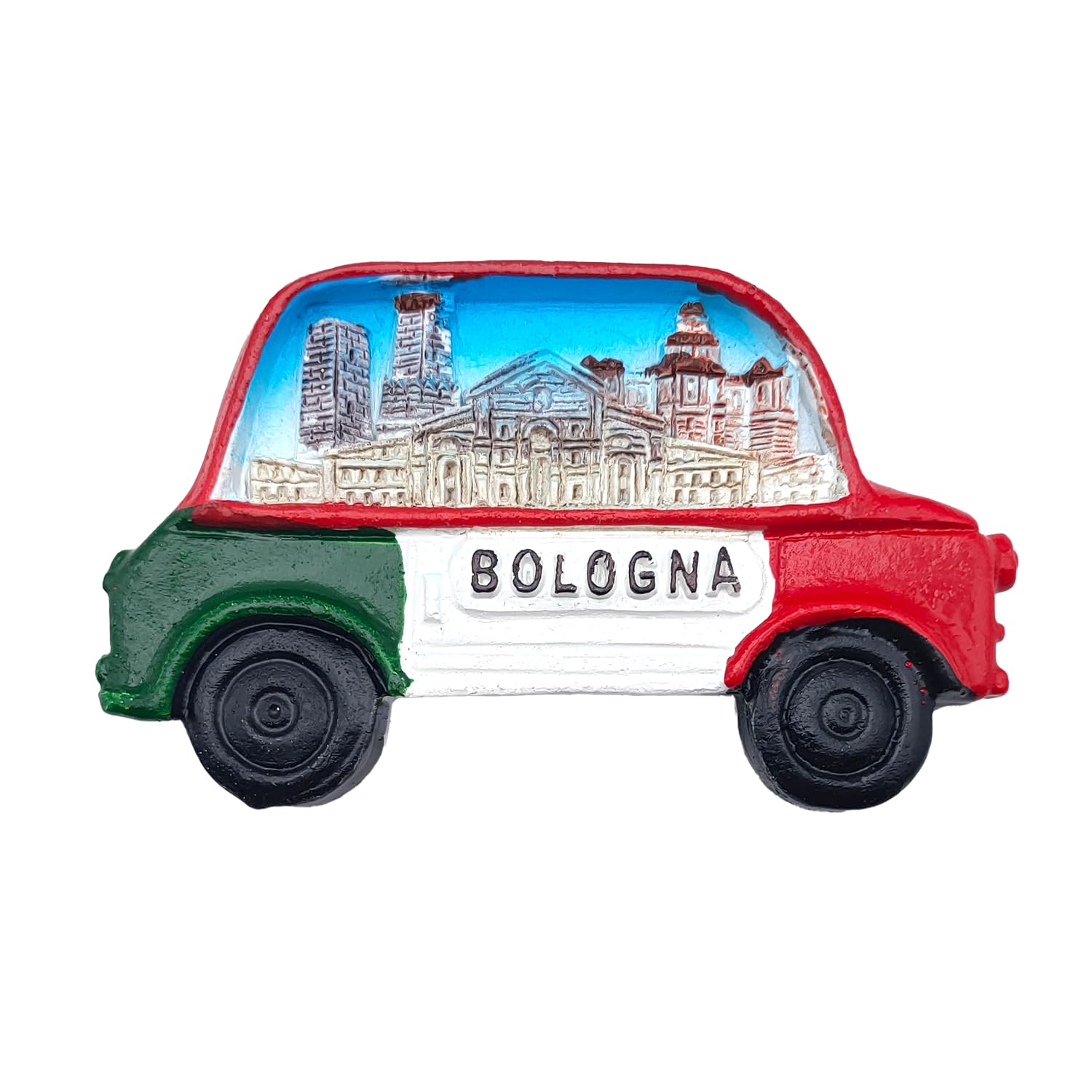 3D Vintage Fridge Magnet Italy Flag, Fridge Magnet, Scooter Car Decoration Bologna for Magnetic Board, Home and Kitchen, Office