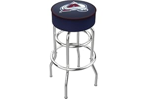 HOLLAND BAR STOOL CO. L7C1-4" Calgary Flames Cushion Seat with Double-Ring Chrome Base Swivel Bar Stool by The Holland Bar Stool Company