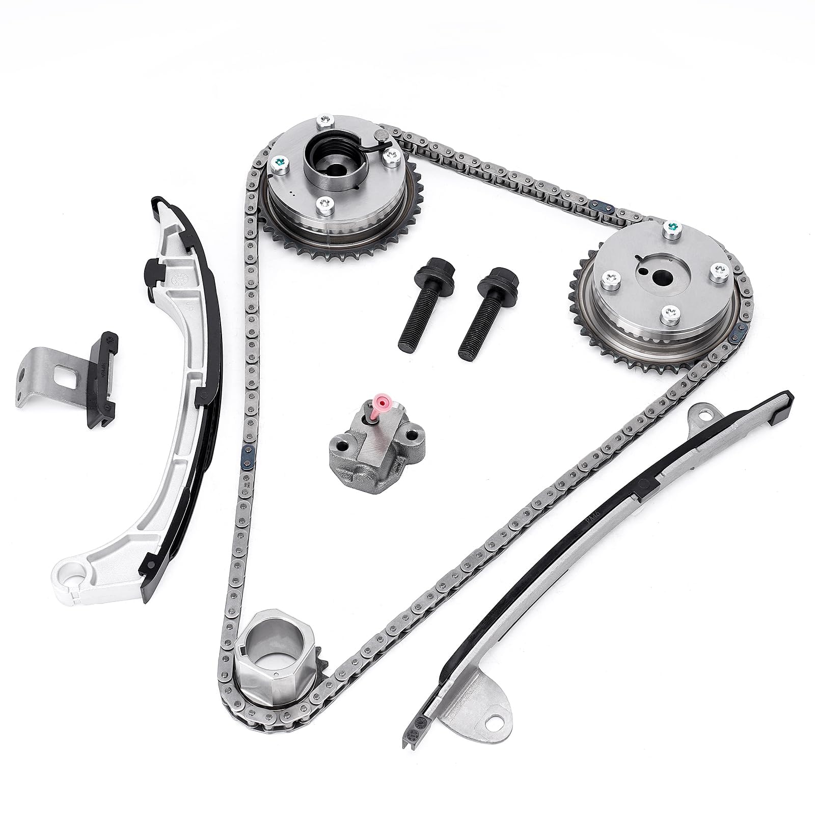 Photo 1 of TEMSONE Timing Chain Kit with Guide Tensioner VVT Sprocket Compatible with Toyota Camry Highlander RAV4 Sienna Avalon Venza 2.5L 2.7L Replace# 13070-0V010 13050-0V010