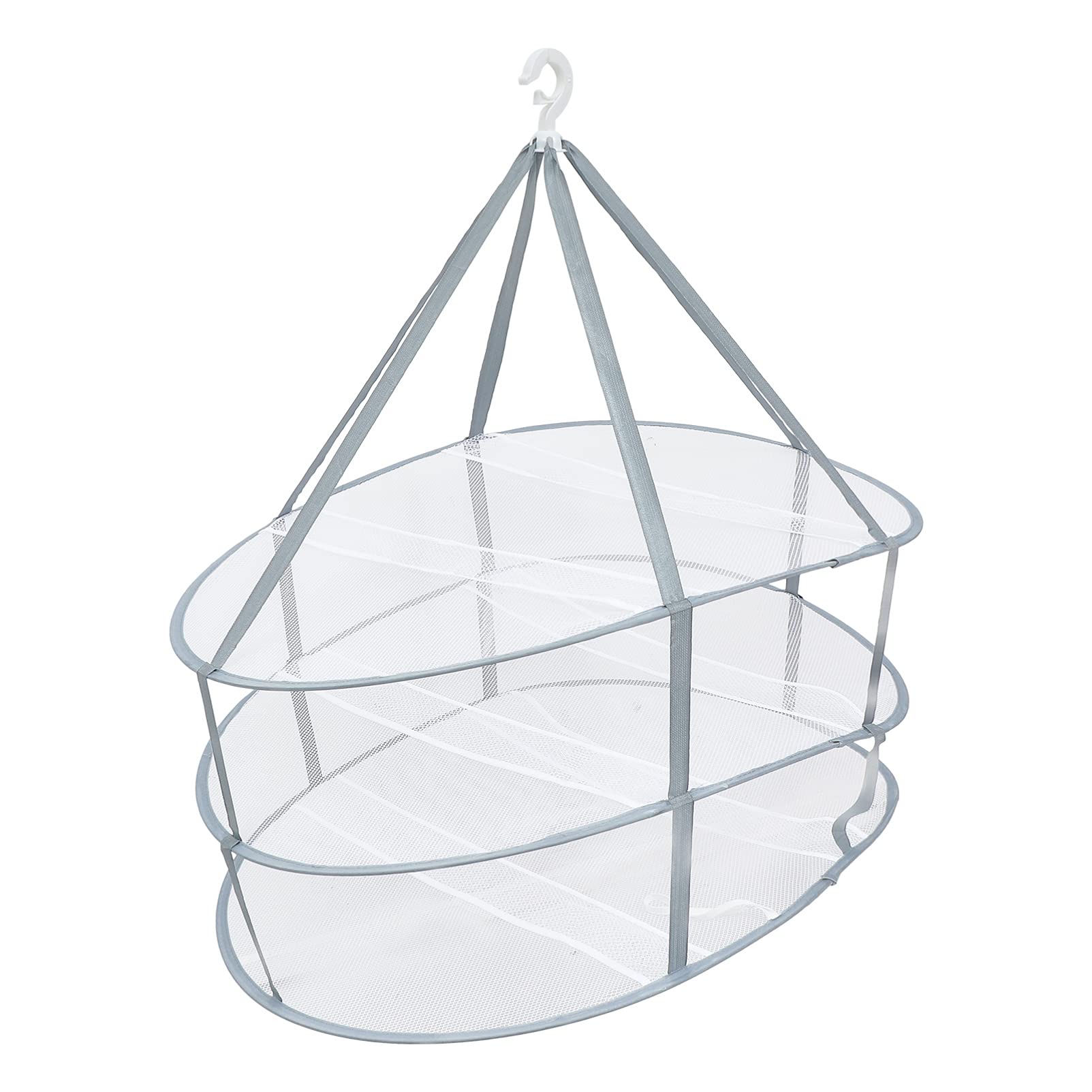 Healifty Hanging Drying Net Collapsible Mesh 3 Layer Sweater Drying Rack Hanging Basket Dryer for Lingerie Underwears Woollen Sweater Garments, 75x60x40cm (415KK6910JUWVCGIS042OM)