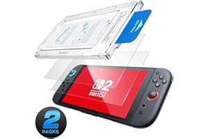 Mumba Screen Protector for Nintendo Switch 2 with Auto-Alignment Kit, 2 Pack 9H Tempered Glass Ultra-Thin Transparent HD Clear, Scratch and Crack Resistant, Case-Friendly, Bubble-Free Easy Install