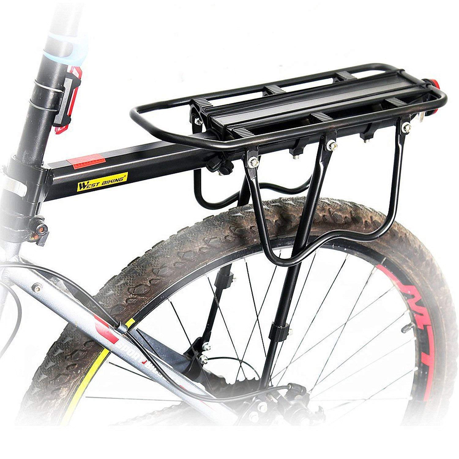 Queta Rear Bike Rack, Adjustable Aluminium Alloy, Maximum Load 50kg with Reflector