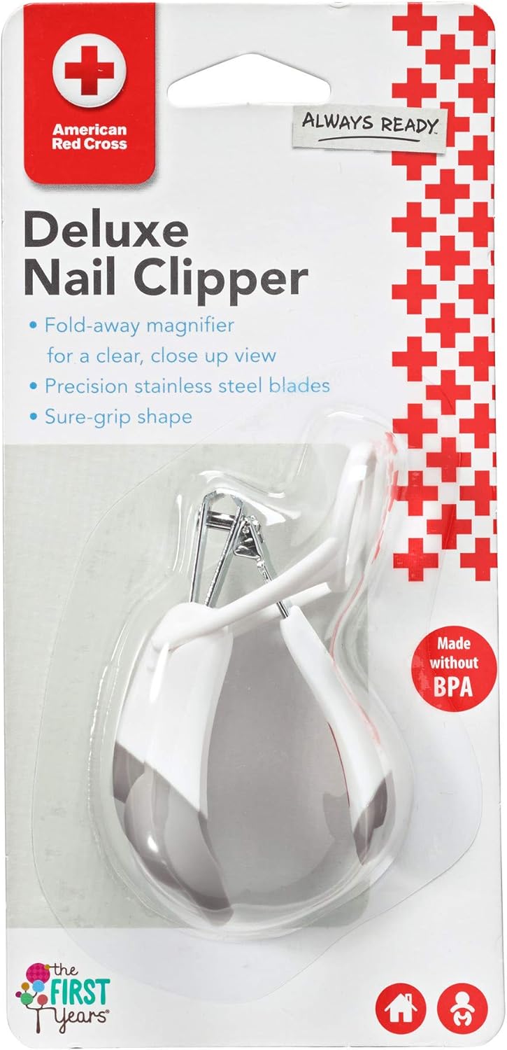 the first years american red cross deluxe nail clipper with magnifier