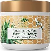 Manuka Honey Eczema Cream Moisturizing Lotion Fragrance Free For Psoriasis Relief - Itchy, Dry Skin Rash Ointment - Skin Soothing Moisturizer - Body & Face Cream - Kids & Adults 16oz