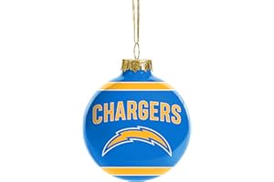 FOCO NFL Glass Ball Ornament - Limited Edition Christmas Ball Ornament - Show Your Team Spirit with Officially Licensed Fan Gear (Los Angeles Chargers)