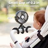 Amacool Pram Fan Battery Operated Stroller Clip On 3 Speeds Black view 2