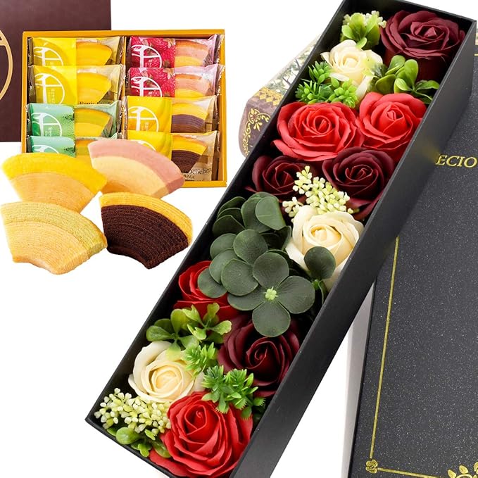 Amazon 遅れてごめんね 母の日のプレゼント 花とスイーツセット 洋菓子 ソープフラワー ギフトセット お菓子 と 花 の プレゼント ソープフラワー 赤 銀座千疋屋 銀座フルーツクーヘン 母の日ギフト プラタ ケーキ 洋菓子 通販
