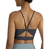 Colorfulkoala Women's Dreamlux Bowknot Strappy Sports Bras Light Impact Workout Yoga Tops