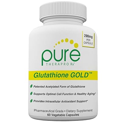 Glutathione Gold - 60 Vcaps (2 Month Supply) 200mg of S-Acetyl-Glutathione *PER Capsule* Efficient Once a Day Dosage | Patented Acetylated Form of Glutathione | Supports Antioxidant Activity
