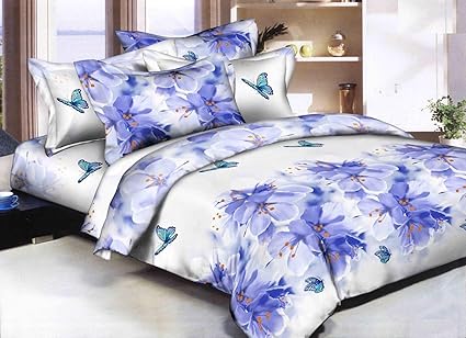 Innovative Edge Reversible Double Bed Glace Cotton and Micro Fibre Comforter Set (Multicolour) 4 Pieces