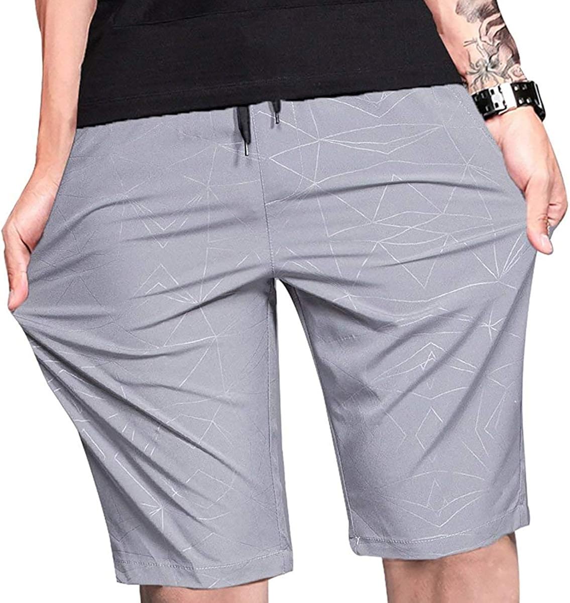 LTIFONE Mens Workout Shorts Spandex Gym Training Bodybuilding Exercise Quick Dry Shorts: Clothing
