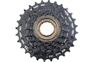 BALINGE ATA Speed Bike Freewheel, 6/7/8 Speed 14-28T/13-28T Bike Freewheel Screw On Multiple Freewheel Threaded Type Freehub，Black/Brown