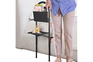 SIMPLE SERENITY Bed Rails for Elderly Adults Safety with Folding Tray & Storage Hanging Bag, Adjustable Height Bed Side Rails Supports 350 Pounds, Suitable for Elderly & Adult