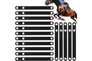 Sadnyy 16 Pcs Black Rubber Spur Keeper Heel Straps Adjustable Single Ply Boot Straps for Men Women Cowboy Cowgirl Horse Riding, 9.84 Inches