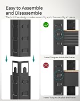SONGMICS Shelving Unit 37x37x150 cm 400 kg Load Adjustable Shelves Greige Black view 5