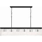 Crystorama Emory 6 Light Black Forged Linear Chandelier
