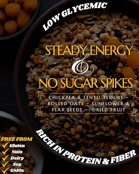 TRUEATS CHEWY GRANOLA SQUARES – MIXED FRUIT – PLANT BASED PROTEIN, SNACK BAR – LOW GLYCEMIC, RICH IN PROTEIN & FIBER, GLUTEN FREE, DAIRY FREE, NUT FREE, HEALTHY SNACK, BREAKFAST (3 SQUARES PER PACK) – (5 PACK)