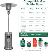 Dellonda Freestanding 13kW Gas Patio Heater with Wheels & Cover DG221 view 3