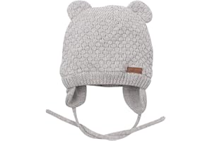 BAVST Baby Beanie Hat for Winter with Earfalp Cute Bear Kids Toddler Girls Boys Warm Knit Cap 0-2Years