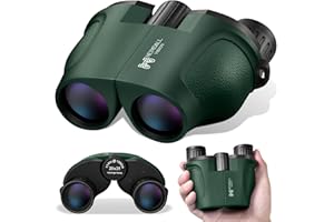 COO&KOO Mini Compact Binoculars Adults Kids - 20x25 High Powered Small Pocket Binocular for Bird Watching Portable Powerful Binoculars with Low Light Night Vision Waterproof Lightweight Outdoor Travel Hiking