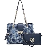 Dasein Leather Handbag Tote Hobo Bag for Women Shoulder Purse Top Handle Satchel Bag with Matching Clutch