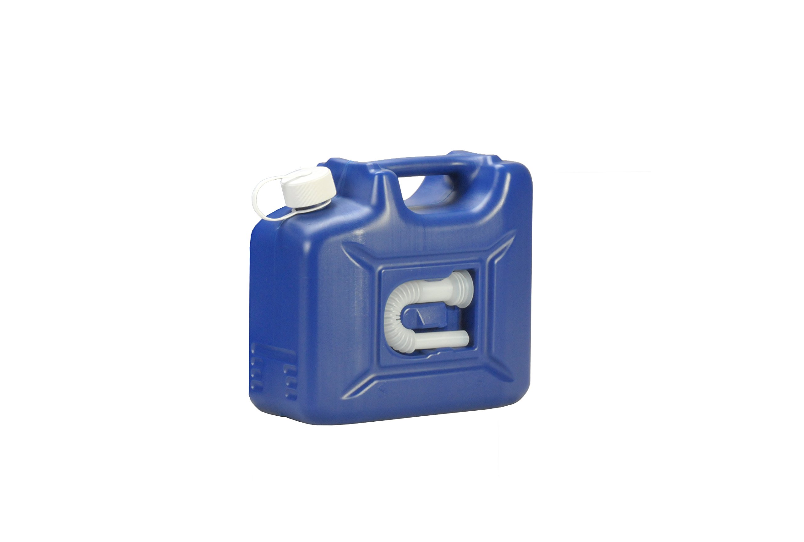 AdBlue Jerry Can 10 Litre HDPE Empty Reusable White Accessories Dark Blue Ideal for Beta Nkung on Adblue Car Zapfsäulen, Spout Suitable for AdBlue Tank Connection