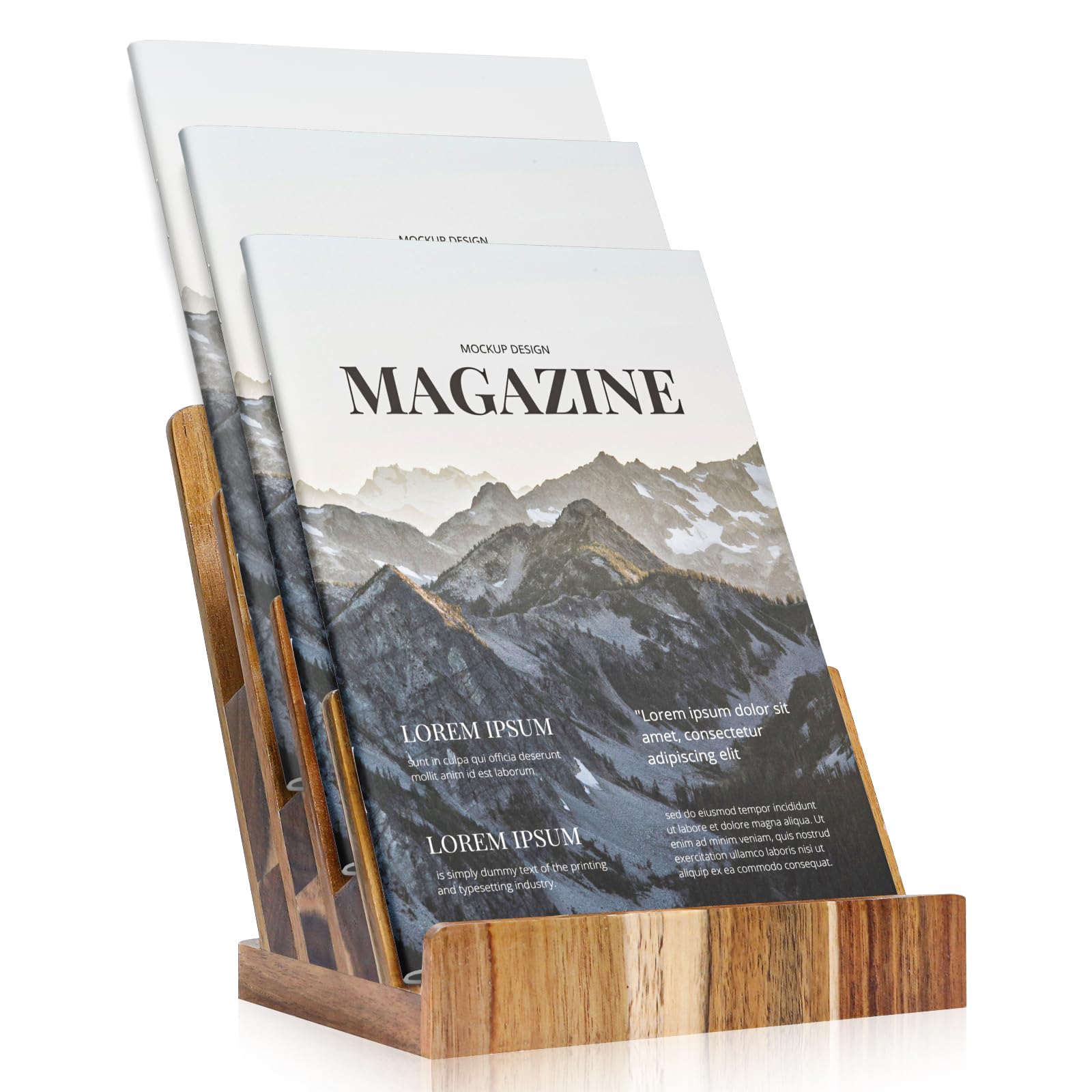 View 1 of ****FINAL SALE NOT RETURNS****BROKEN
HKSZEH Acacia 8.5×11 Inch Magazine Display Stand 4-Tier For 6×9 inch Brochure Pamphlet Flyer Menu Holder Countertop Display Stand Literature Organizer For Office Home