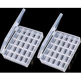 Bobbin Box,Machine Bobbin Organizer Plastic Case,Transparent 25 Slots Empty Bobbins Spools Box，Sewing Craft Plastic Case Storage Box for Sewing Machine