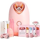 Pjordo Facial Steamer Spa Kit with 17 Skin Care Tools, Nano Ionic Face Steamer for Deep Cleaning Unclogs Pores, Warm Mist Humidifier Steamer for Face Home Sauna SPA, Valentines Day Gifts for Women