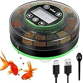 Petbank Automatic Fish Feeder for Aquarium Portion Control &amp; Moisture-Proof | USB-C Rechargeable Auto Fish Food Dispenser with Timer, LCD Display, Vacation Precision Feeding for Small Tank Betta Turtle