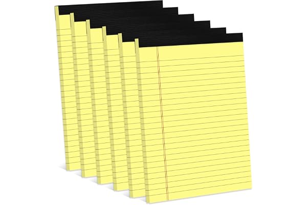 Notepad 5x8 Lined Paper Pads 5x8 Yellow Writing Pad 6 Pack Small Note Pads 5x8 Lined Pads Yellow Small Legal Pads Writing Not