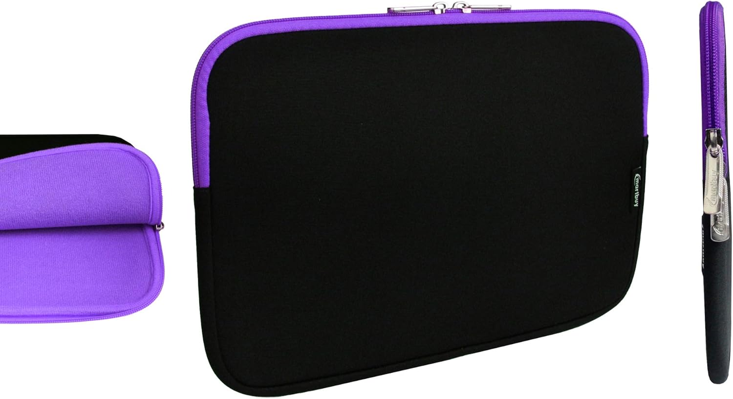 Emartbuy Jet Black/Purple Water Resistant Neoprene Soft Slim Zip Case Cover Sleeve Pouch 11.6-12.7 Inch Compatible With Selected Devices Listed Below - Image 5