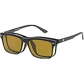 Eagle Eyes 2in1 SOL Magnetic Eyewear Glasses - Polarized Sunglasses for Day and Anti-Reflective Yellow Night Driving Glasses