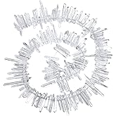 TUMBEELLUWA Rock Quartz Crystal Points Loose Beads for Jewelry Making, Titanium Coated Polished/Raw Quartz Beads 15 Inches Top Drilled,Clear Crystal Points(0.45"-1.35")