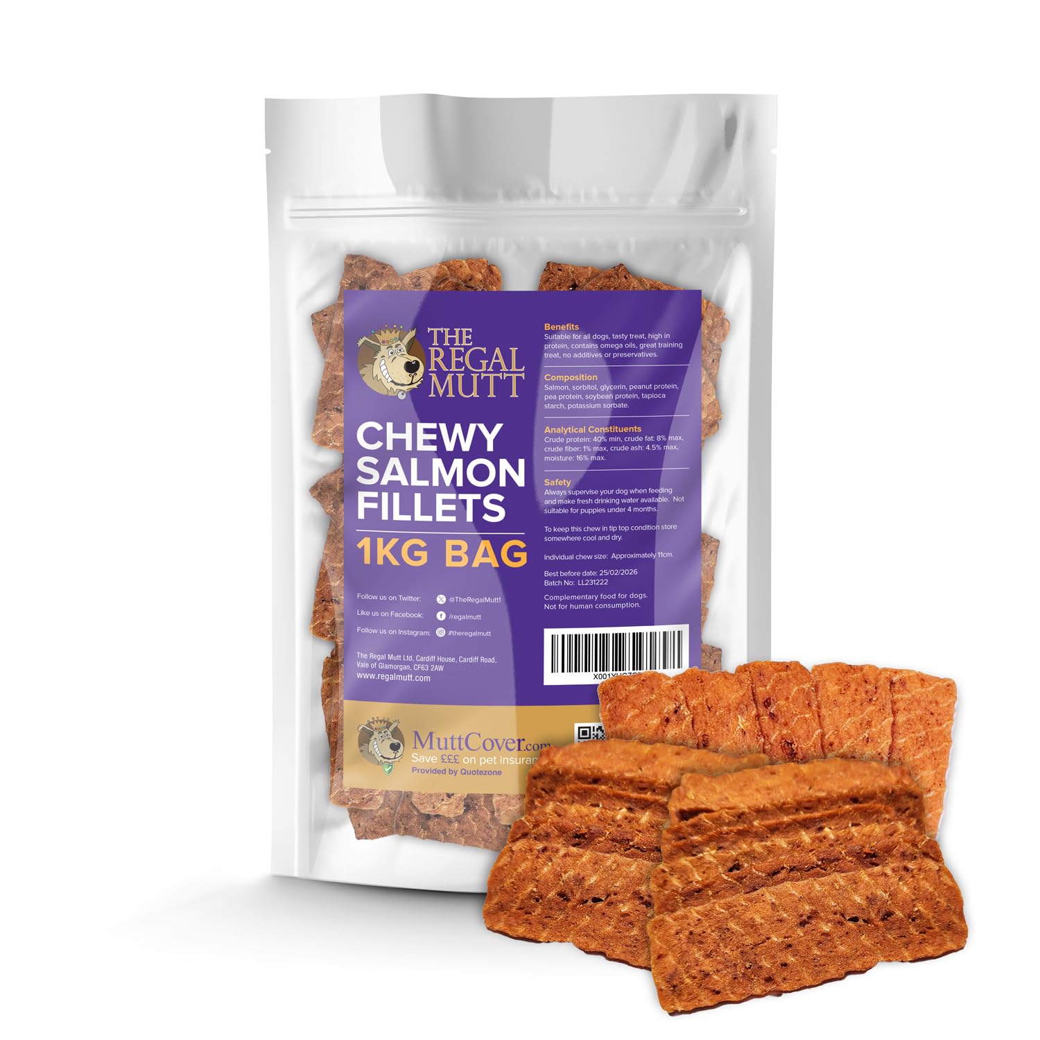 The Regal Mutt - Salmon Fillets - 1kg Bag — image 1