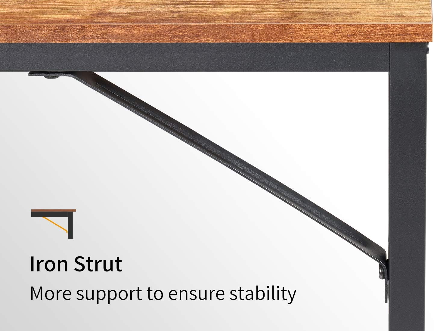 CubiCubi Computer Home Office Desk, 47 Inch Small Desk Study Writing Table with Storage Shelves, Modern Simple PC Desk with Splice Board, Rustic Brown and Black: Kitchen & Dining