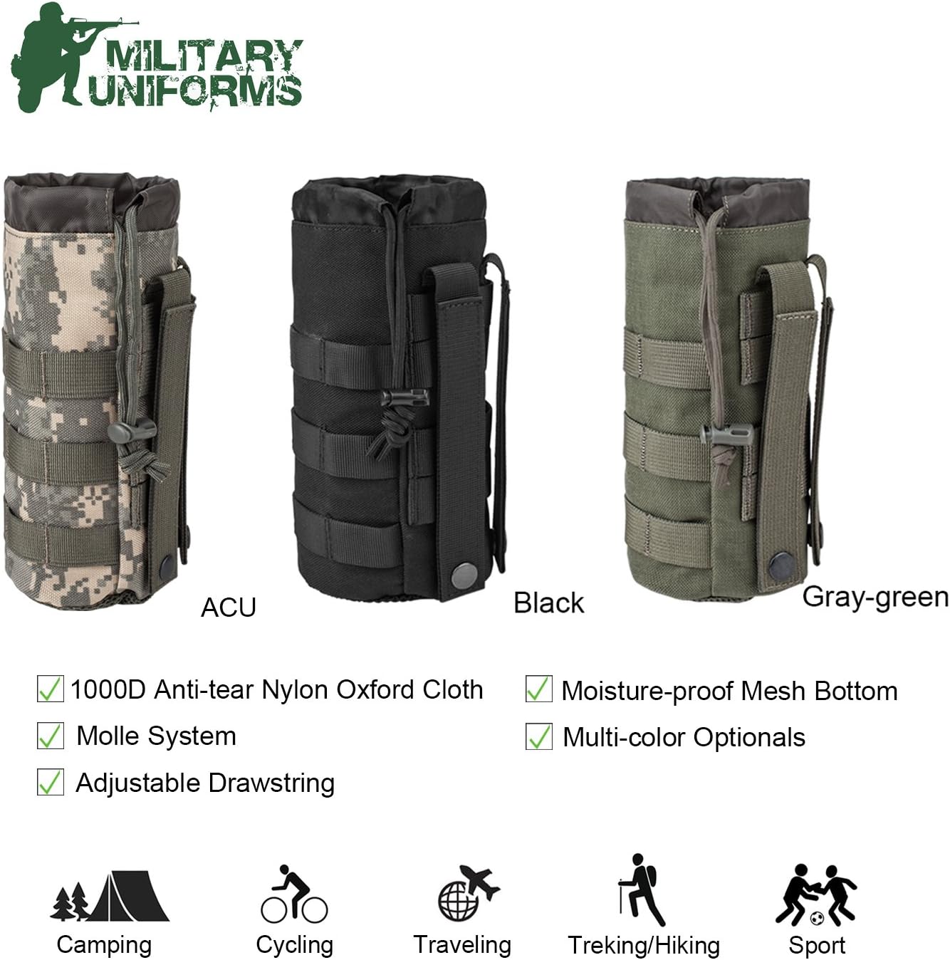 Sports Water Bottles Pouch Bag Tactical Molle Water Bottle Pouch