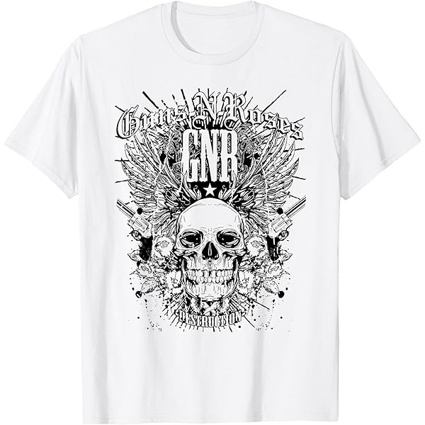 Amazon.com: Guns N' Roses Official Destruction White T-Shirt