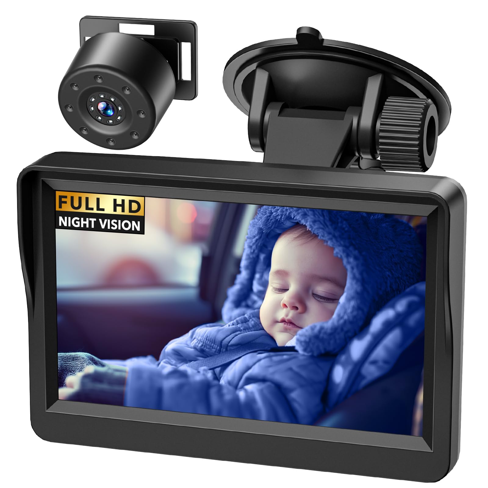 Photo 1 of Baby Car Camera,4.3" HD Infrared Night Vision Baby Car Mirror with 178° Wide View, Safety Rear Facing Car Set Camera for Infants Kids Toddlers