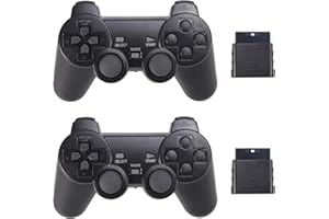 Wireless Controller for PS2 Playstation 2 Dual Shock 2 (Black and Black)