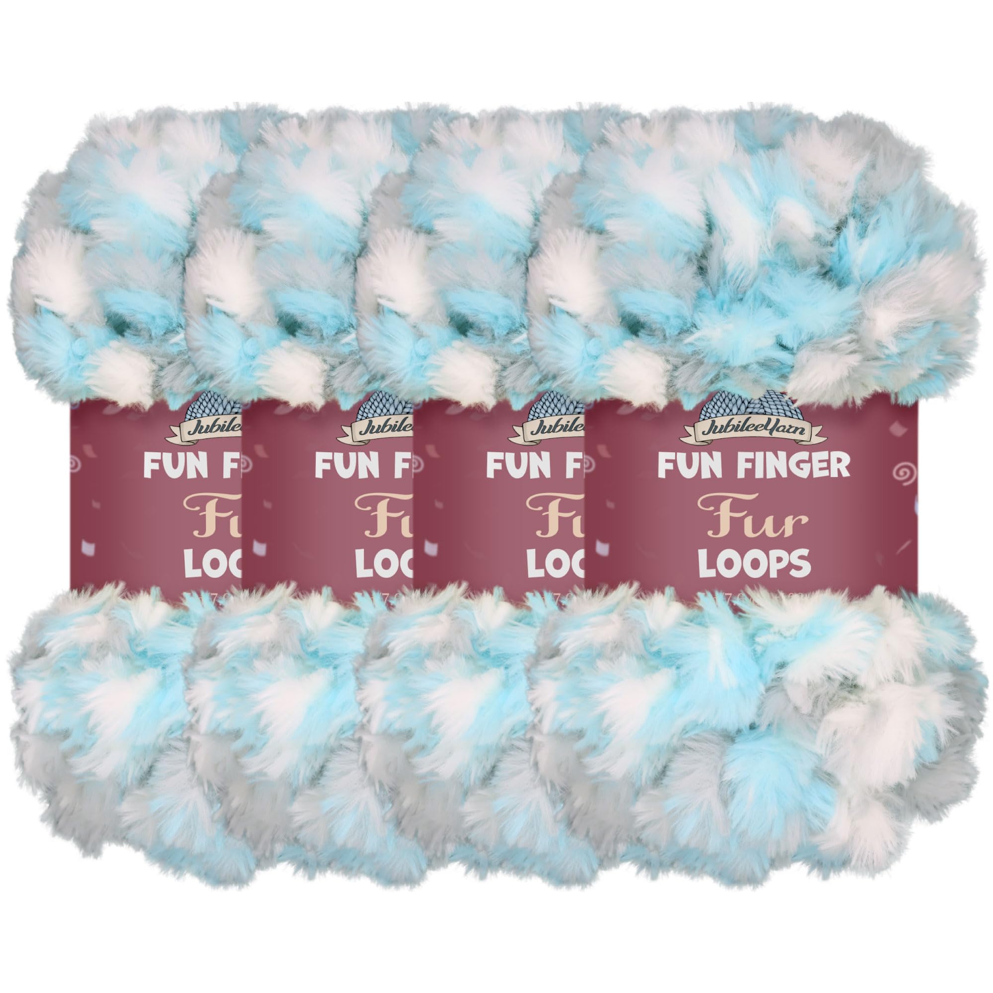 JubileeYarn Fun Finger Fur Loops Yarn - Polyester Jumbo Weight Loop Yarn - 200g/Skein - Heron - 4 Skeins